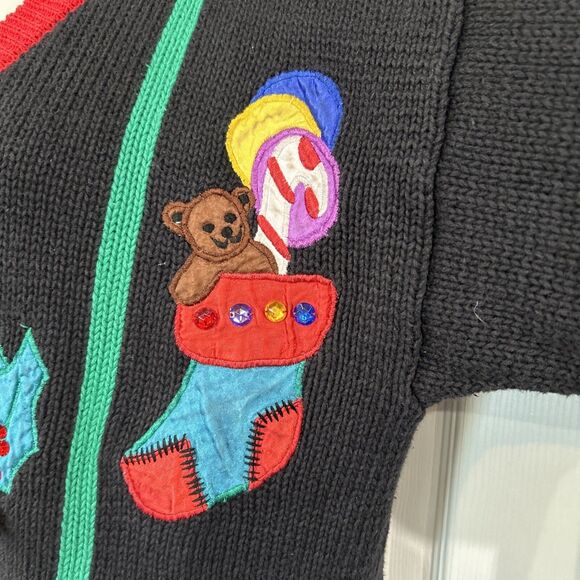 Vintage Christmas Cardigan Sweater Plus Size 2X Work in Progress Gladys Bagley - Picture 4 of 13